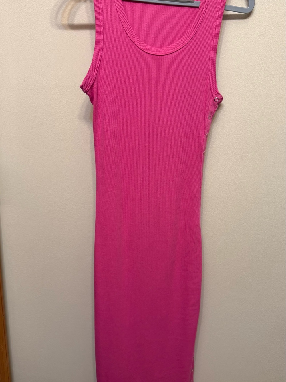 Sundry Sleeveless Fushia Ribbed Tank Dress